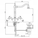 Смеситель для раковины с донным клапаном бронза, ручки белые Cezares First FIRST-LS2-02-Bi
