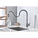 Смеситель для кухни Paulmark Universal Un213880-GM с подключением к фильтру, выдвижным изливом, вороненая сталь