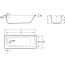 Ванна стальная Roca Contesa 23606000O 150x70 см, белый