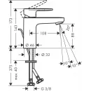 Смеситель для раковины с донным клапаном Hansgrohe Vernis Blend 71551000