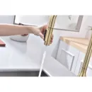 Смеситель для кухни Paulmark Universal Un213880-SBG с подключением к фильтру, выдвижным изливом, светлое золото матовый