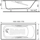 Ванна стальная Roca Princess 2203E0000 160x75 см, с отверстиями под ручки, антискользящим покрытием, белый