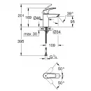 Смеситель для раковины без донного клапана Grohe Eurosmart 32467003