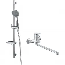 Смеситель для ванны Aquatek Вега AQ1033CR универсальный, с душевым гарнитуром, хром