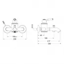 Комплект смесителей Aquatek Классик AQ1530MB с душевым гарнитуром, черный матовый