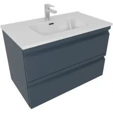 Тумба с раковиной Aquatek Вега AQ77080-MG 81,5 см, подвесная, серый матовый