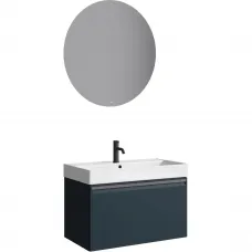 Комплект мебели Aqwella 5 Stars Pure PUR0108GRM + 4610119205126 + MOON0208 81 см, подвесной, серый матовый