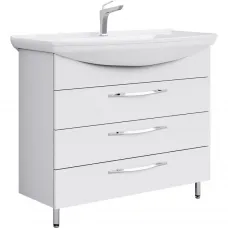 Тумба с раковиной белый глянец 106,5 см Aqwella Allegro Agr.01.10/3 + 4620008197340