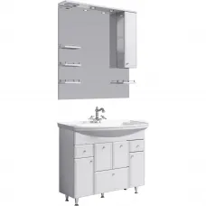 Комплект мебели белый глянец 105 см Aqwella Barcelona Lux BA0110K + 4620008197340 + Ba.02.10