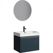 Комплект мебели Aqwella 5 Stars Pure PUR0165GRM + 4610119204013 + MOON0206 65,5 см, подвесной, серый матовый