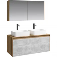 Комплект мебели дуб балтийский/бетон светлый 120 см Aqwella 5 Stars Mobi MOB0112DB + MOB0712BS + 4640021064269 + 4640021064269 + MOB0412 + MOB0717DB