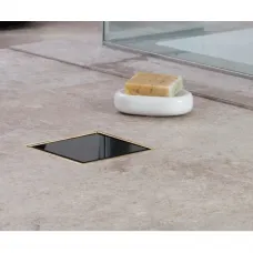 Душевой трап 94x94/50 мм золотой/черный глянец Pestan Confluo Standard Dry Black Glass Gold 2 13000173