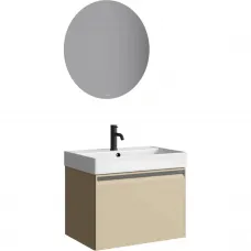 Комплект мебели Aqwella 5 Stars Pure PUR0165KS + 4610119204013 + MOON0206 65,5 см, подвесной, капучино светлый матовый