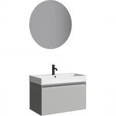 Комплект мебели Aqwella 5 Stars Pure PUR0108ST + 4610119205126 + MOON0208 81 см, подвесной, серый туман матовый