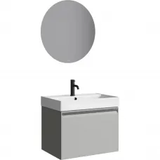 Комплект мебели Aqwella 5 Stars Pure PUR0165ST + 4610119204013 + MOON0206 65,5 см, подвесной, серый туман матовый