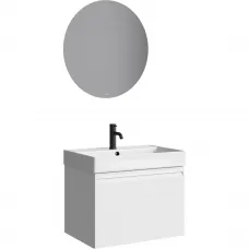 Комплект мебели Aqwella 5 Stars Pure PUR0165WM + 4610119204013 + MOON0206 65,5 см, подвесной, белый матовый