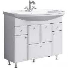 Тумба с раковиной белый глянец 105 см Aqwella Barcelona Lux BA0110K + 4620008197340