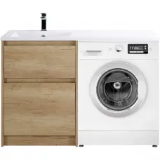 Тумба с раковиной Rovere Nebrasca Nature 120,3 см BelBagno Kraft KRAFT-LVD-580/1200-2C-PIA-RNN + BB1200/480-LV-MR-L