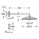 Верхний душ 310 мм Grohe Rainshower SmartConnect 26640000