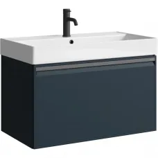 Тумба с раковиной Aqwella 5 Stars Pure PUR0108GRM + 4610119205126 81 см, подвесная, серый матовый