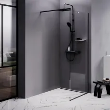 Душевая перегородка Am.Pm Func W84WI-80-F1-BTE 80,1 см, профиль черный матовый, стекло прозрачное