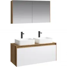 Комплект мебели дуб балтийский/белый глянец 120 см Aqwella 5 Stars Mobi MOB0112DB + MOB0712W + 4640021064269 + 4640021064269 + MOB0412 + MOB0717DB