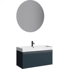 Комплект мебели Aqwella 5 Stars Pure PUR0110GRM + 4610119205164 + MOON0210 100 см, подвесной, серый матовый