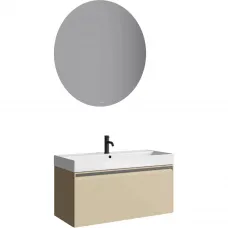 Комплект мебели Aqwella 5 Stars Pure PUR0110KS + 4610119205164 + MOON0210 100 см, подвесной, капучино светлый матовый