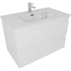 Тумба с раковиной Aquatek Вега AQ77080-MW 81,5 см, подвесная, белый матовый