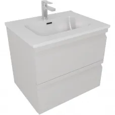 Тумба с раковиной Aquatek Вега AQ77060-LG 61 см, подвесная, серый туман матовый