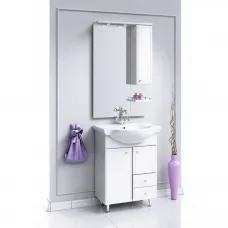 Комплект мебели белый глянец 65,5 см Aqwella Barcelona Lux BA0106K + 4640021062296 + Ba.02.06