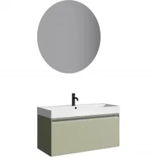 Комплект мебели Aqwella 5 Stars Pure PUR0110SH + 4610119205164 + MOON0210 100 см, подвесной, шалфей зеленый матовый