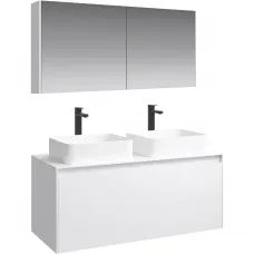 Комплект мебели белый глянец 120 см Aqwella 5 Stars Mobi MOB0112W + MOB0712W + 4640021064269 + 4640021064269 + MOB0412 + MOB0717W