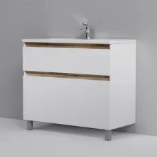 Тумба с раковиной белый глянец 100 см Am.Pm X-Joy M85AFSX1002WG + M85AWCC1002WG