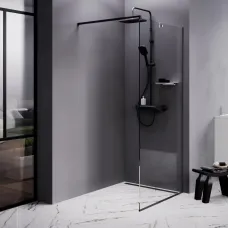 Душевая перегородка Am.Pm Func W84WI-90-F1-BTE 90,1 см, профиль черный матовый, стекло прозрачное