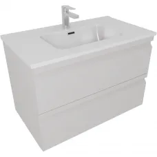 Тумба с раковиной Aquatek Вега AQ77080-LG 81,5 см, подвесная, серый туман матовый