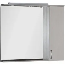 Зеркальный шкаф 100x87 см с подсветкой белый дуб Aquanet Донна 00169184