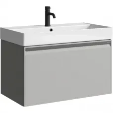 Тумба с раковиной Aqwella 5 Stars Pure PUR0108ST + 4610119205126 81 см, подвесная, серый туман матовый