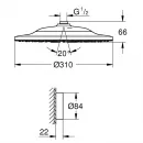 Верхний душ 310 мм Grohe Rainshower SmartConnect 26641000