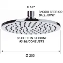 Верхний душ 200 мм Remer 359MM20NOX