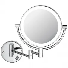 Зеркало косметическое Aquatek AQ4912CR с 5x увеличением, настенное, с подсветкой, выключателем, хром