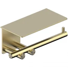 Держатель туалетной бумаги Abber Osten 316 AA1830BG с полкой для телефона, золотой матовый