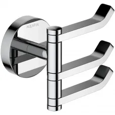 Крючок Aquatek Бетта AQ4632CR тройной, поворотный, для ванны, хром