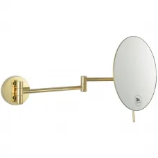 Зеркало косметическое Boheme 508-G с 3x увеличением, настенное, золотой