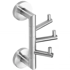 Крючок Bemeta Neo 104206075 тройной, поворотный, для ванны, нержавеющая сталь