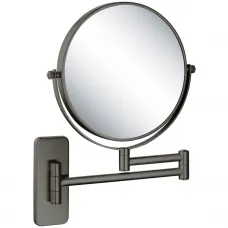 Зеркало косметическое Aquatek AQ4911BGM с 5x увеличением, настенное, оружейная сталь матовый